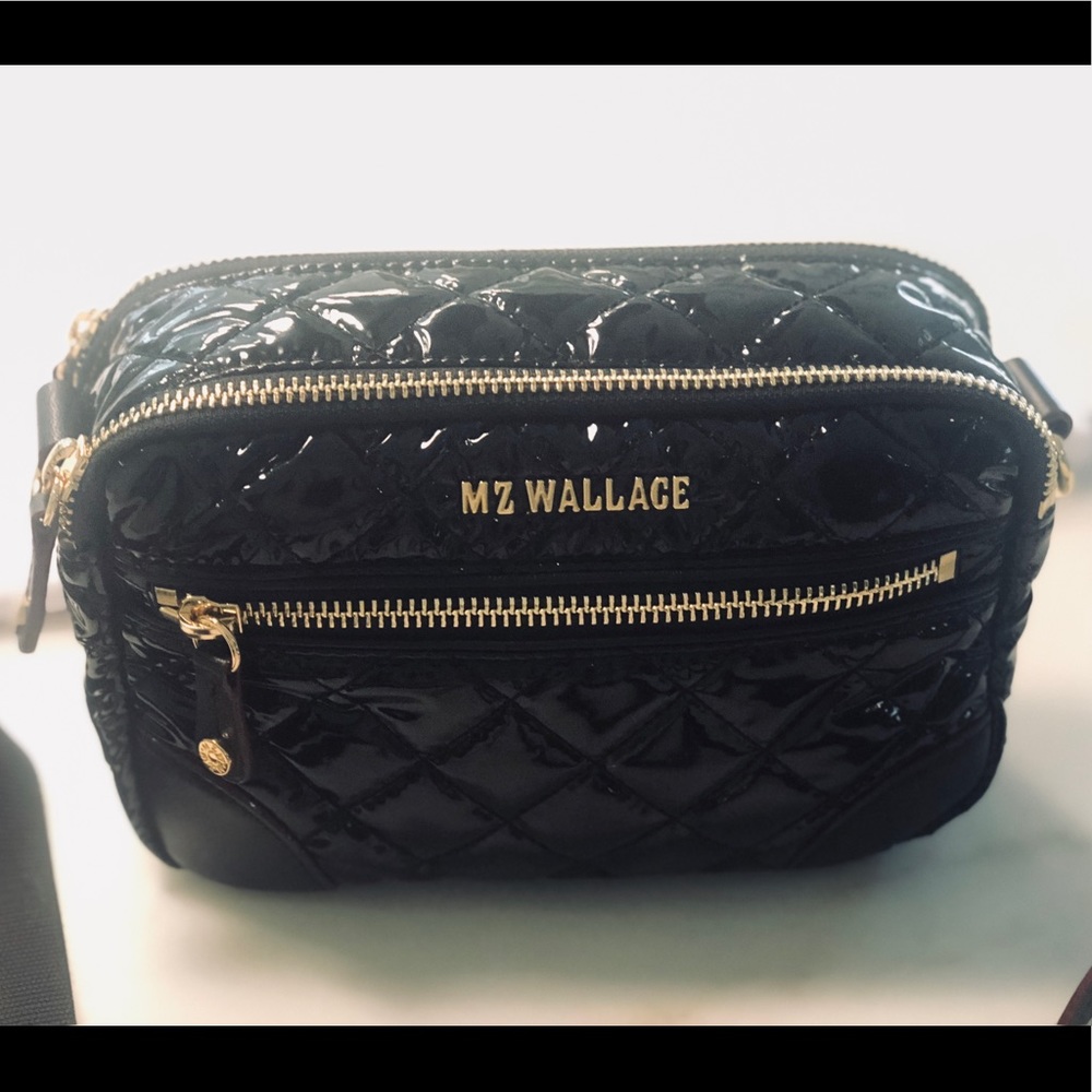 MZ Wallace Mini Crosby Black Lacquer bag